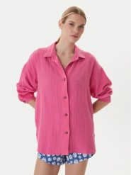 Roxy Koszula Morning Shine ERJWT03739 Różowy Loose Fit. Czerwone bluzki damskie Roxy, xs, bez wzorów, z bawełny, bez kołnierzyka, bez ramiączek. Za 279.99 zł.