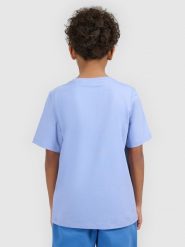 4F T-shirt regular z nadrukiem chłopięcy - niebieski 122 (6-7 lat). Niebieskie t-shirty dla chłopców 4f, bez wzorów, z bawełny, bez ramiączek. Za 39.99 zł.