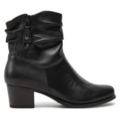 Botki Caprice. Czarne botki damskie Caprice, bez obcasa, na słupku, bez zapięcia. Za 369.99 zł.