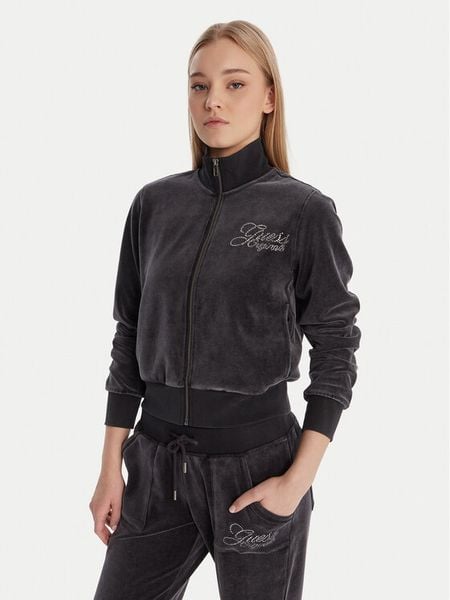 Guess Bluza W6RQ26 KCUF1 Granatowy Regular Fit. Niebieskie bluzy damskie Guess, xl, z aplikacjami, z syntetyku, bez kaptura. Za 389.99 zł.