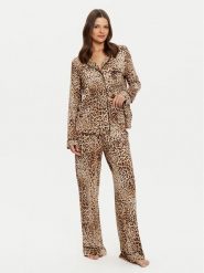 Guess Piżama O5RX08 KCIN2 Brązowy Regular Fit. Brązowe piżamy damskie Guess, s, z aplikacjami, bez ramiączek. Za 419.99 zł.