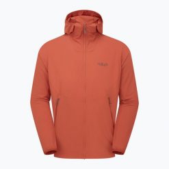Kurtka softshell męska Rab Borealis Hoody. Czerwone kurtki męskie RAB, m, bez wzorów, z softshellu, sportowe, bez kaptura. Za 459.99 zł.