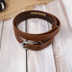 Pasek Skórzany Damski OPD-28 Brødrene Brązowy 130 cm. Brązowe paski damskie bez wzorów, z materiału, biznesowe. Za 43.99 zł.