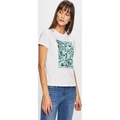 Tally Weijl - Top. Białe t-shirty damskie TALLY WEIJL, l, bez wzorów, z bawełny, casualowe, bez kołnierzyka. W wyprzedaży za 27.90 zł.