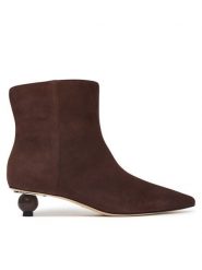 Weekend Max Mara Botki Wkacapanna 2625796014 Brązowy ciemny. Brązowe botki damskie Weekend Max Mara, ze skóry, bez obcasa, na słupku, bez zapięcia. Za 2,489.00 zł.