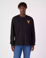 WRANGLER CHEST LOGO TEE MĘSKI LONGSLEEVE KOSZULKA Z DŁUGIM RĘKAWEM BLACK W7BKEE100 112321459. Czarne bluzki z długim rękawem męskie Wrangler, m, bez wzorów, bez kołnierzyka. Za 109.99 zł.