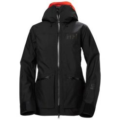 Damska kurtka narciarska Helly Hansen Powderqueen 3.0. Czarne kurtki snowboardowe damskie Helly Hansen, bez wzorów, bez kaptura, narciarskie. Za 1,828.50 zł.