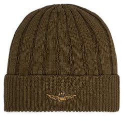 Czapka Aeronautica Militare. Zielone czapki i kapelusze męskie Aeronautica Militare, na zimę, bez wzorów. Za 179.99 zł.