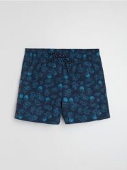 Kąpielówki z nadrukiem - granatowy. Niebieskie kąpielówki męskie Sinsay, l, bez wzorów. Za 39.99 zł.