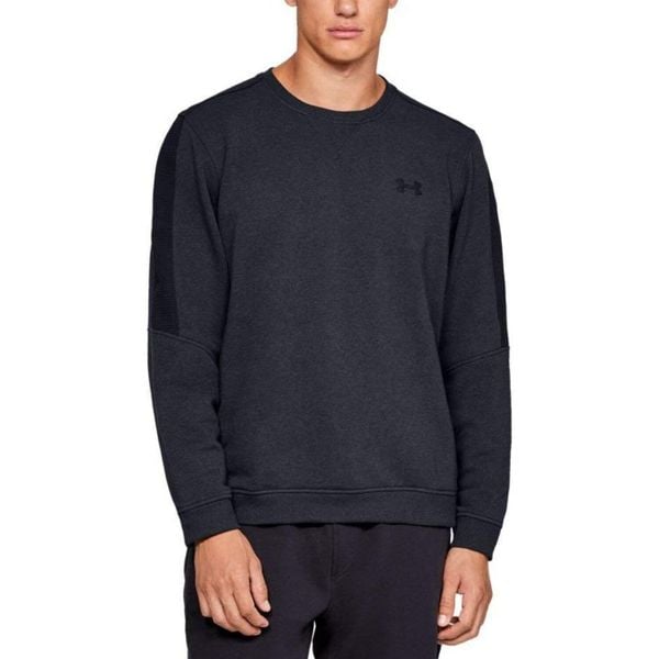 Bluza treningowa męska Under Armour Microthread Fleece Crew. Czarne bluzy męskie Under Armour, z bawełny, bez zapięcia, na fitness i siłownię. Za 150.70 zł.