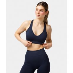 Biustonosz bezszwowy Carpatree Elite granatowy. Niebieskie obuwie sportowe damskie Carpatree, bez wzorów, na fitness i siłownię. W wyprzedaży za 129.99 zł.