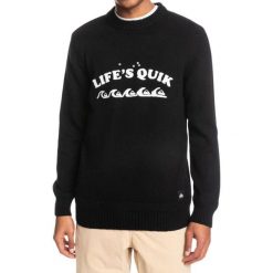Sweter turystyczny męski Quiksilver Lifes Quik. Czarne swetry przez głowę męskie Quiksilver, m, bez wzorów, z bawełny, bez kołnierzyka. Za 216.70 zł.