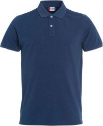 Clique Stretch Premium Polo męska — elastyczna koszulka polo – Blue Melange. Niebieskie koszulki polo męskie CLIQUE, m, bez wzorów, z bawełny, bez ramiączek. Za 153.99 zł.