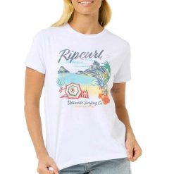 Damska koszulka z krótkim rękawem RIP CURL Crystal Standard Tee biały. Białe t-shirty damskie Rip Curl, m, bez wzorów, z bawełny, klasyczne, bez kołnierzyka. Za 155.85 zł.