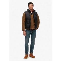 Kurtka puchowa bez rękawów Superdry Tech. Czarne kurtki męskie Superdry., l, bez wzorów, z materiału, sportowe, bez kaptura. Za 446.05 zł.