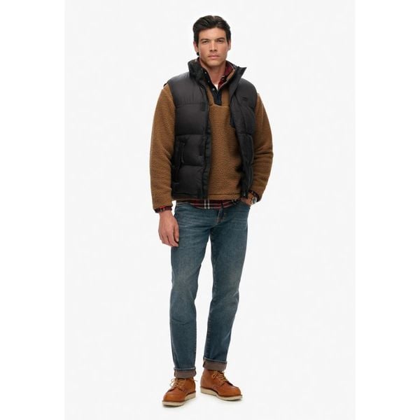 Kurtka puchowa bez rękawów Superdry Tech. Czarne kurtki męskie Superdry., l, bez wzorów, z materiału, sportowe, bez kaptura. Za 446.60 zł.