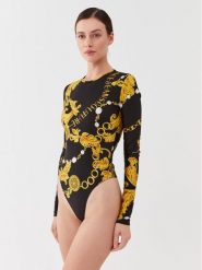 Versace Jeans Couture Body 75HAM221 Czarny Slim Fit. Czarne bluzki damskie Versace Jeans Couture, bez wzorów, z jeansu, bez kołnierzyka, bez ramiączek. Za 479.99 zł.