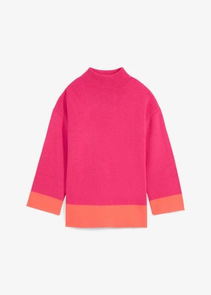 Sweter. Czerwone swetry damskie bonprix, bez wzorów, z dzianiny, bez kołnierzyka, bez ramiączek, bez kaptura. Za 117.99 zł.