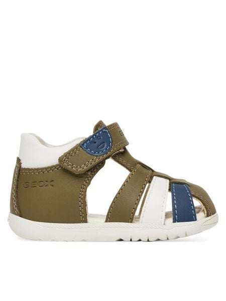 Geox Sandały B Sandal Macchia B254VA 08554 C3203 Zielony. Zielone sandały chłopięce Geox, ze skóry, bez zapięcia. Za 259.99 zł.