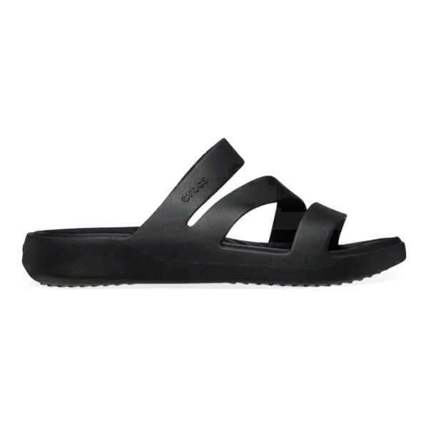 Klapki damskie Crocs Getaway Strappy. Czarne klapki damskie Crocs, bez wzorów, z materiału, bez obcasa. Za 239.00 zł.