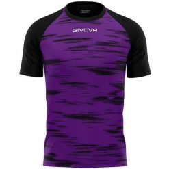 Givova Pixel Sport T-shirt Fioletowo-Czarny - Lekki i Oddychający. Czarne koszulki sportowe męskie Givova, bez wzorów, bez kołnierzyka, bez ramiączek, do piłki nożnej. Za 69.01 zł.