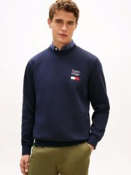 Tommy Hilfiger Bluza Mężczyźni niebieski, L. Niebieskie bluzy męskie Tommy Hilfiger, l, bez wzorów, z bawełny, bez kaptura. Za 279.95 zł.