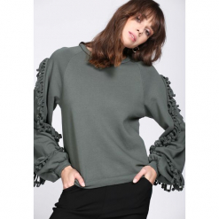 Ciemnozielona Bluza Love Me. Zielone bluzy damskie Born2be. Za 89.99 zł.