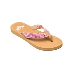 Klapki plażowe dla Kobiety PORTO Czerwony. Czerwone klapki damskie Roxy, bez wzorów, z poliesteru, sportowe, bez obcasa. Za 99.99 zł.