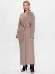 Calvin Klein Płaszcz wełniany K20K205905 Szary Regular Fit. Szare płaszcze damskie Calvin Klein, na zimę, bez wzorów, z wełny, bez kaptura. Za 2,589.00 zł.