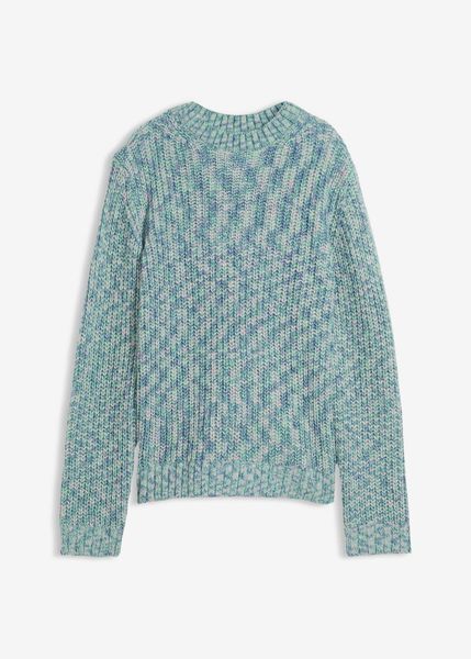 Gruby sweter. Zielone swetry dla dziewczynek bonprix, bez wzorów, bez kołnierzyka, bez ramiączek, bez kaptura. Za 109.99 zł.
