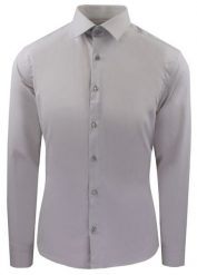 Męska Koszula Wizytowa, Taliowany Krój - Victorio - Popielata. Szare koszule męskie Victorio, m, bez wzorów, z bawełny, eleganckie, bez kołnierzyka, bez ramiączek. Za 135.00 zł.