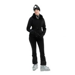 Damska kurtka narciarska Falcon. Czarne kurtki damskie Falcon, xl, bez wzorów, z materiału, krótkie, bez kaptura, do jazdy konnej. Za 1,551.99 zł.