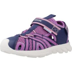 Sandały GEOX J SANDAL AIRADYUM GI Fioletowy. Fioletowe sandały damskie Geox, bez wzorów, z tkaniny, bez obcasa, bez zapięcia. Za 245.00 zł.