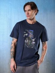 T-shirt regular z nadrukiem męski 4F 4FRSS26TTSHM3659. Fioletowe t-shirty męskie 4f, m, bez wzorów, z bawełny, klasyczne, bez kołnierzyka. Za 45.99 zł.
