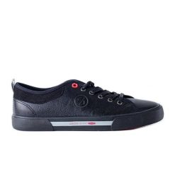 Czarne męskie trampki Cross Jeans. Czarne trampki męskie bez wzorów, z jeansu, bez zapięcia. Za 139.02 zł.
