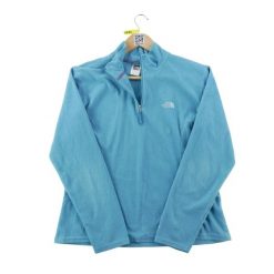 Second life - Bluza polarowa damska TKA 100 1/4 Zip - Stan dobry. Niebieskie bluzy sportowe damskie The North Face, l, bez wzorów, z dresówki, bez kaptura. Za 122.16 zł.