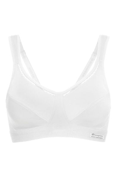 Biustonosz treningowy Shock Absorber Active Classic Support. Białe biustonosze Champion, bez wzorów, z elastanu. Za 149.99 zł.