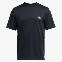 Koszulka Quiksilver Surf Shirt Rashguard S/SL Surf Tee Black KVJ0. Czarne koszulki sportowe męskie Quiksilver, l, bez wzorów, z materiału, bez kołnierzyka, bez ramiączek, do pływania. Za 129.00 zł.