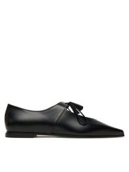 Max Mara Półbuty Laceup 2524526111600 Czarny. Czarne półbuty damskie Max Mara, bez wzorów, ze skóry, bez obcasa, na płaskiej podeszwie, bez zapięcia. Za 2,589.00 zł.