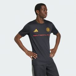 Koszulka Mistrzostwa Świata FIFA 26 Niemcy. Czarne koszulki sportowe męskie Adidas, xl, bez wzorów, z dzianiny, bez kołnierzyka, bez ramiączek, do piłki nożnej. Za 149.00 zł.