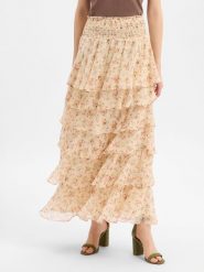 Neo Noir spódnica maxi - Morris Meadow Kobiety beżowy|różowy, 42. Brązowe spódnice damskie Neo Noir, z aplikacjami, maxi. Za 229.95 zł.