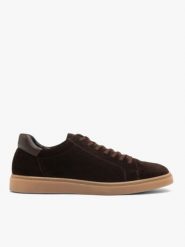Ciemnobrązowe męskie półbuty sportowe. Brązowe buty sportowe męskie Brawo sp. z o.o., ze skóry, eleganckie, bez zapięcia. Za 379.99 zł.