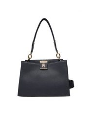 Tommy Hilfiger Torebka Th Her Med Satchel Corp AW0AW17830 Granatowy. Niebieskie torebki do ręki damskie Tommy Hilfiger, bez wzorów, ze skóry, bez dodatków. Za 529.99 zł.
