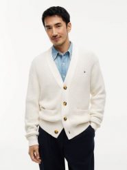 Tommy Hilfiger sweter Mężczyźni Bawełna (100%) beżowy, XXL. Brązowe swetry przez głowę męskie Tommy Hilfiger, na wiosnę, m, bez wzorów, z bawełny, bez kołnierzyka. Za 649.95 zł.