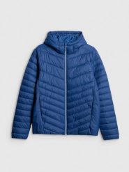 4F Kurtka z wypełnieniem syntetycznym męska - granatowa M. Niebieskie kurtki męskie 4f, m, bez wzorów, z materiału, klasyczne, bez kaptura. Za 269.99 zł.