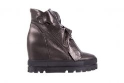 Botki Bayla-136 G710 Skóra Antracyt, Szary, Skóra naturalna - 41. Szare botki damskie Bayla, z gumy, bez obcasa, na platformie, bez zapięcia. W wyprzedaży za 134.10 zł.