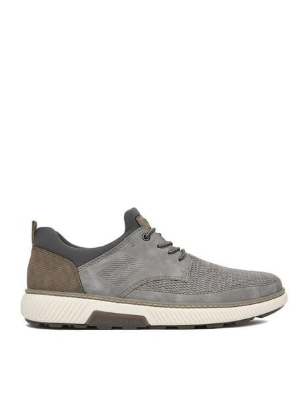 Rieker Półbuty B3354-40 Szary. Szare półbuty na co dzień męskie Rieker, z materiału, bez zapięcia. Za 389.99 zł.