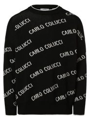 Carlo Colucci Sweter Mężczyźni czarny, XXL. Czarne swetry przez głowę męskie Carlo Colucci, m, bez wzorów, z dzianiny, bez kołnierzyka. Za 649.95 zł.