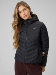 4F Kurtka z wypełnieniem syntetycznym damska - czarna XL. Czarne kurtki damskie 4f, xl, bez wzorów, z materiału, bez kaptura. Za 269.99 zł.