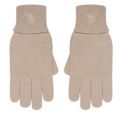Rękawiczki Damskie Calvin Klein. Brązowe rękawiczki damskie Calvin Klein, bez wzorów, z dzianiny. Za 199.99 zł.